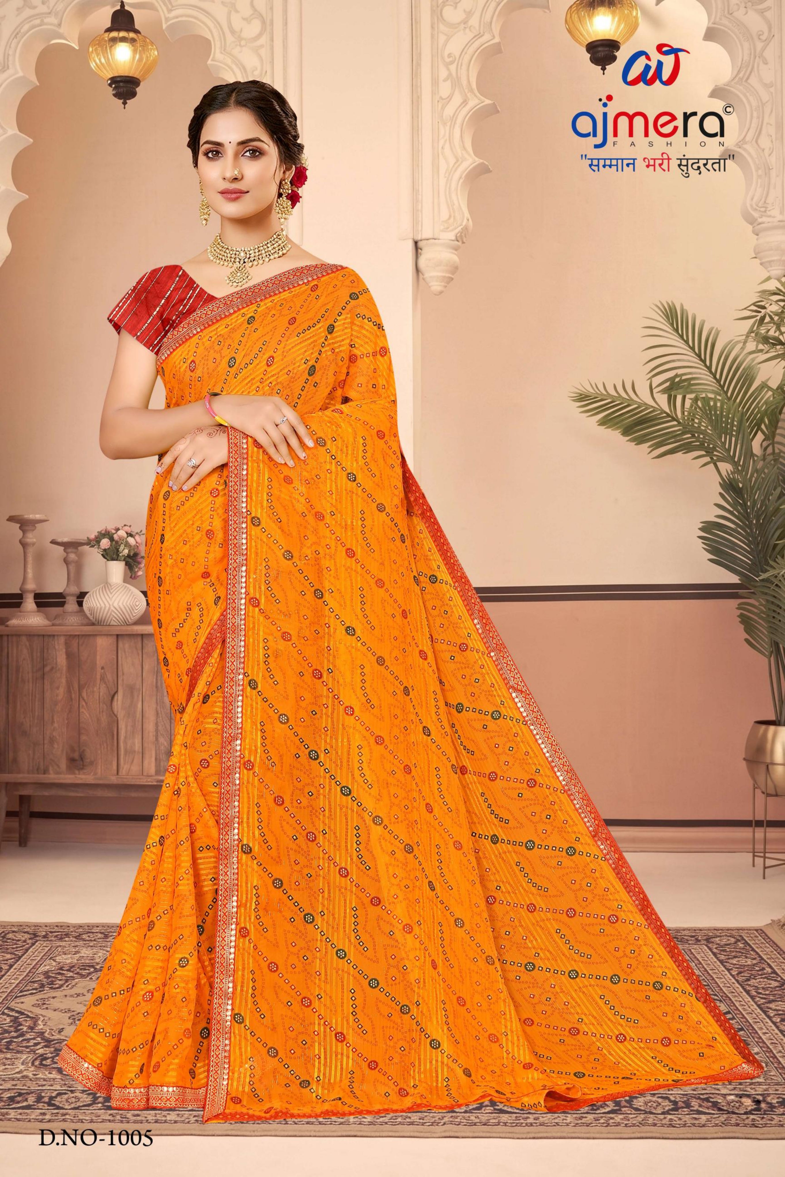 Premium Printed Saree with Matching Blouse Piece for Ethnic Elegance  | SNR-APNE
