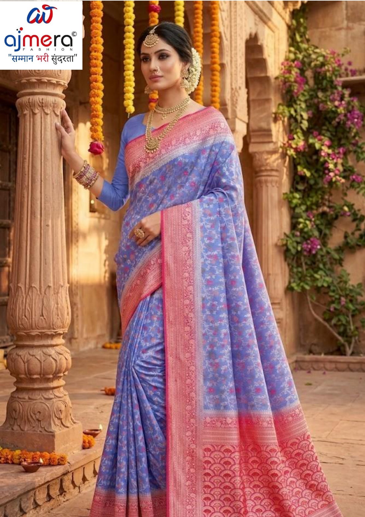 Elegant Jacquard Silk Saree with Designer Blouse Piece for Festive Elegance | DOF-DOLA SHADED
