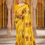 Trendy Printed Saree with Blouse Piece for Women’s Ethnic Wardrobe | PRM-PINK GIRL