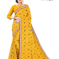 Chiffon Print Loose Saree with Blouse for Premium Ethnic and Traditional Wear | TD-SWEET LADY