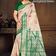 Elegant Jacquard Silk Saree with Designer Blouse Piece for Festive Elegance | TUL-AARTI GLOBAL COTTON