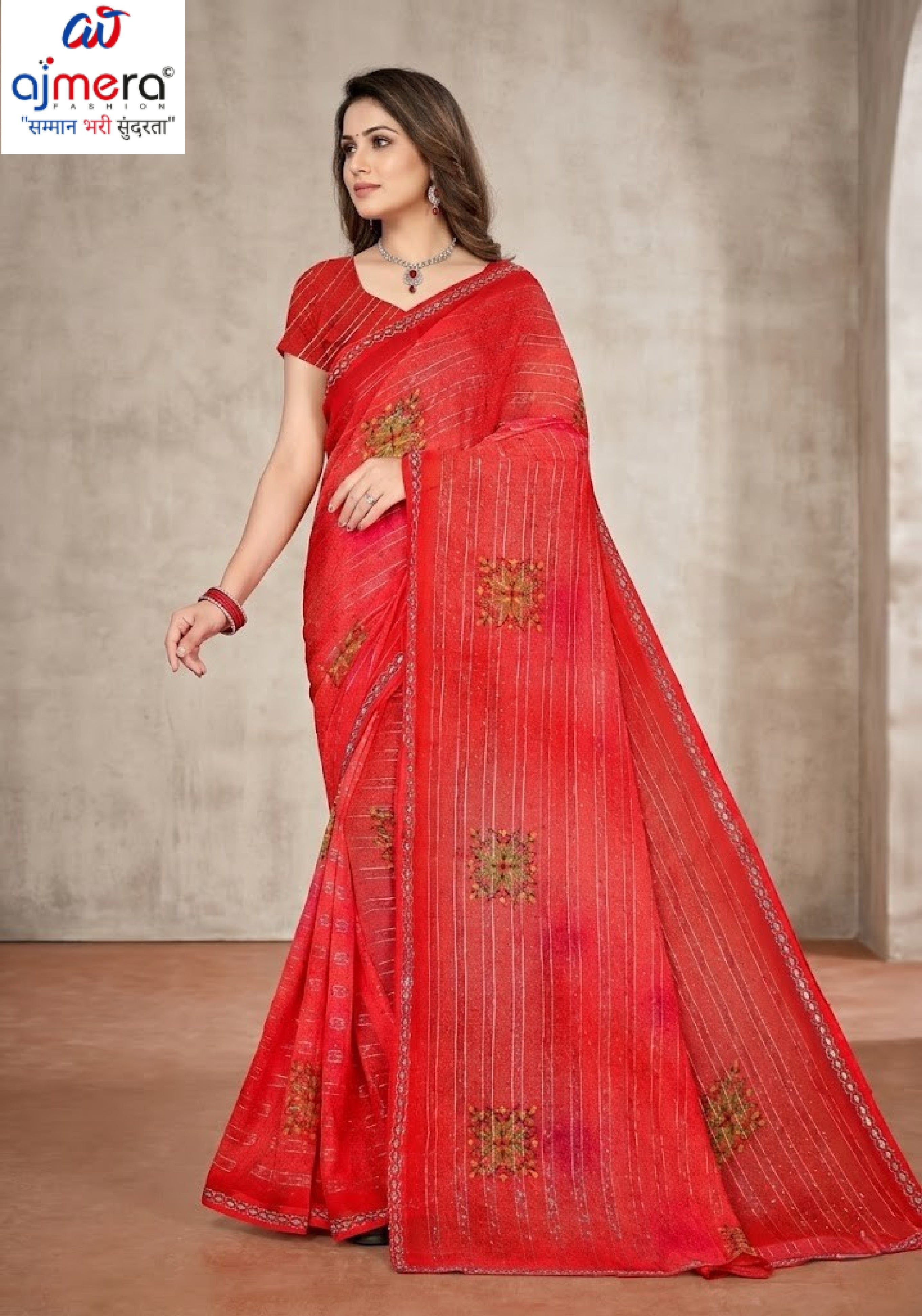 Designer Printed Saree with Blouse Piece for Special Occasions  | SNR-DEVIKA
