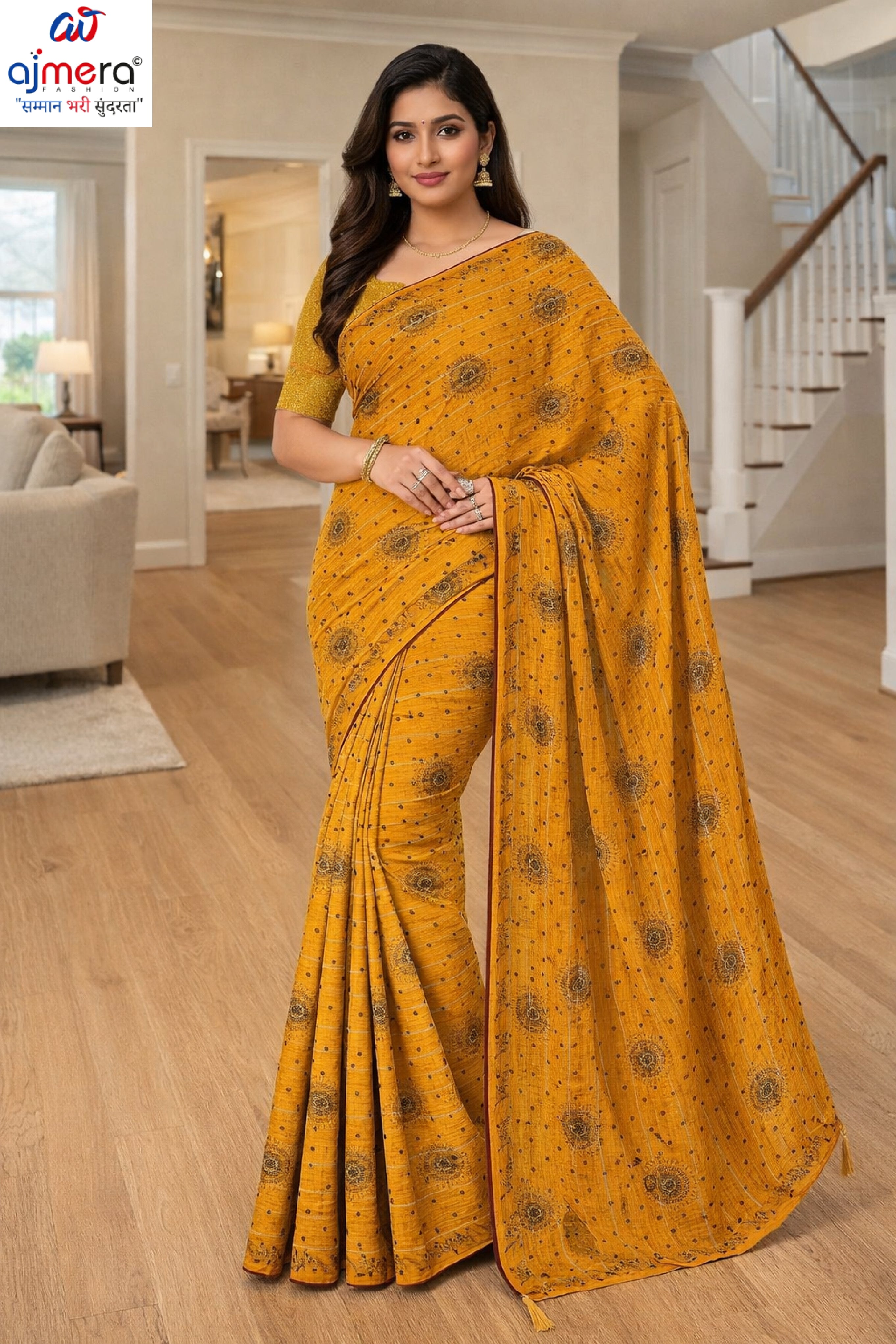 Party Wear Dyed Matching Saree with Blouse Piece for Premium Ethnic and Traditional Wear | RAL-MEESHO