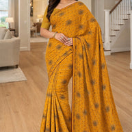 Party Wear Dyed Matching Saree with Blouse Piece for Premium Ethnic and Traditional Wear | RAL-MEESHO