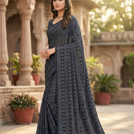 Classic Printed Saree with Blouse Piece for Timeless Traditional Style  | SSR-CALVIN