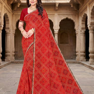 Georgette Print Loose Saree with Blouse for Premium Ethnic and Traditional Wear | JS-ANJALI-2