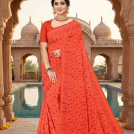 Chic Printed Saree with Blouse Piece for Sophisticated Ethnic Style | GPT-DHAMAKEDAR-4