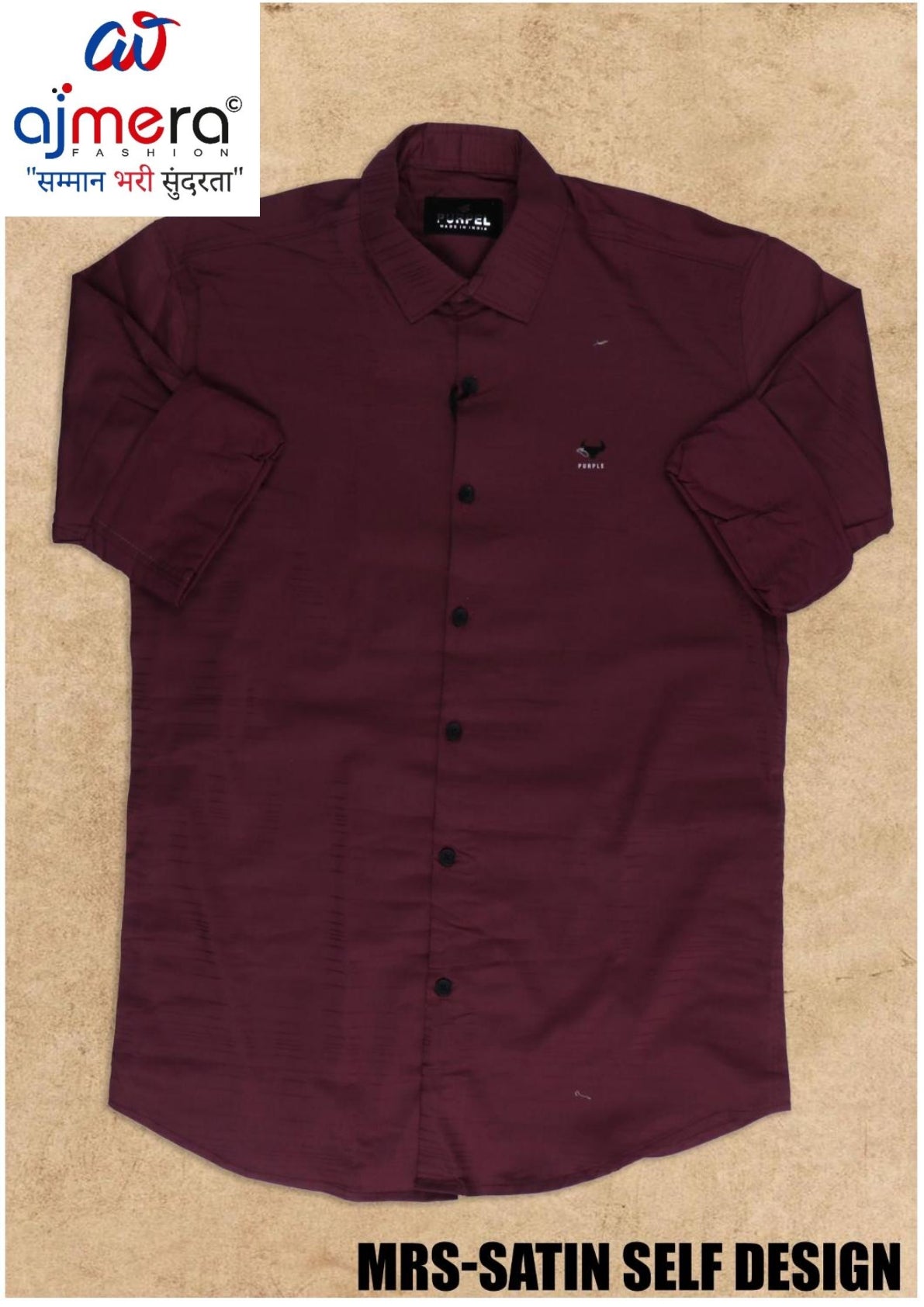 Mens Shirt Manufacturer India for Bulk Orders | MRS-SATIN SELF DESIGN