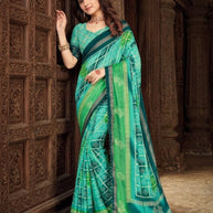 Elegant Printed Saree with Designer Blouse Piece for Festive Wear  | JS-PAYAL
