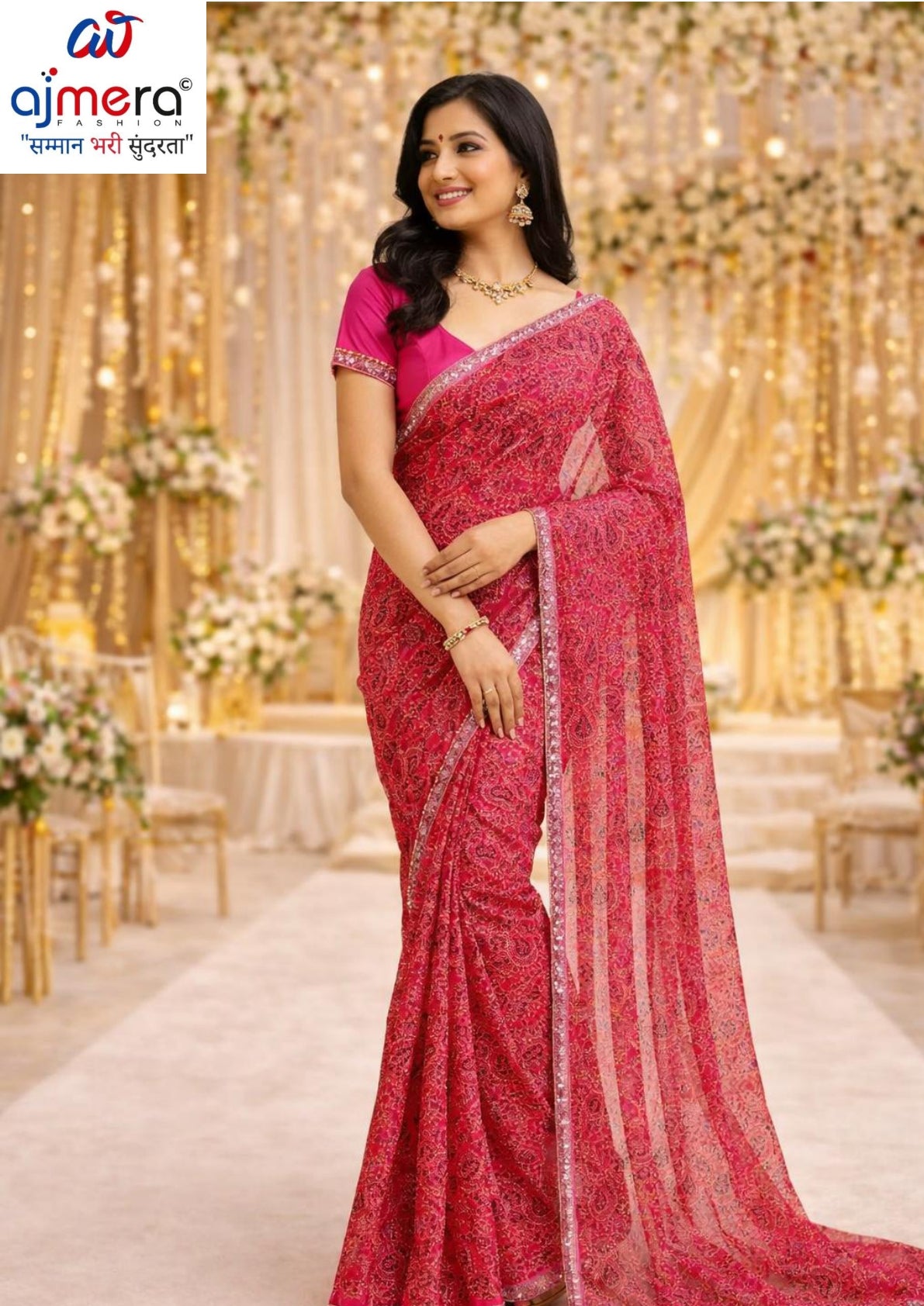 Premium Printed Saree without Blouse for Ethnic Elegance | JS-SAROJ