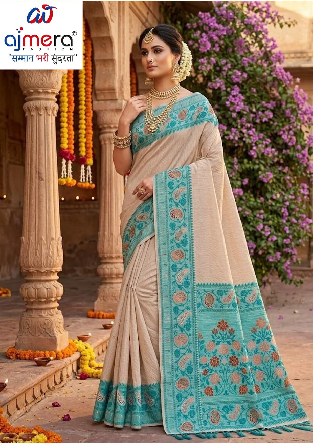 Luxury Jacquard Silk Saree with Blouse Piece for Wedding & Party Wear | TUL-AARADHNA COTTON