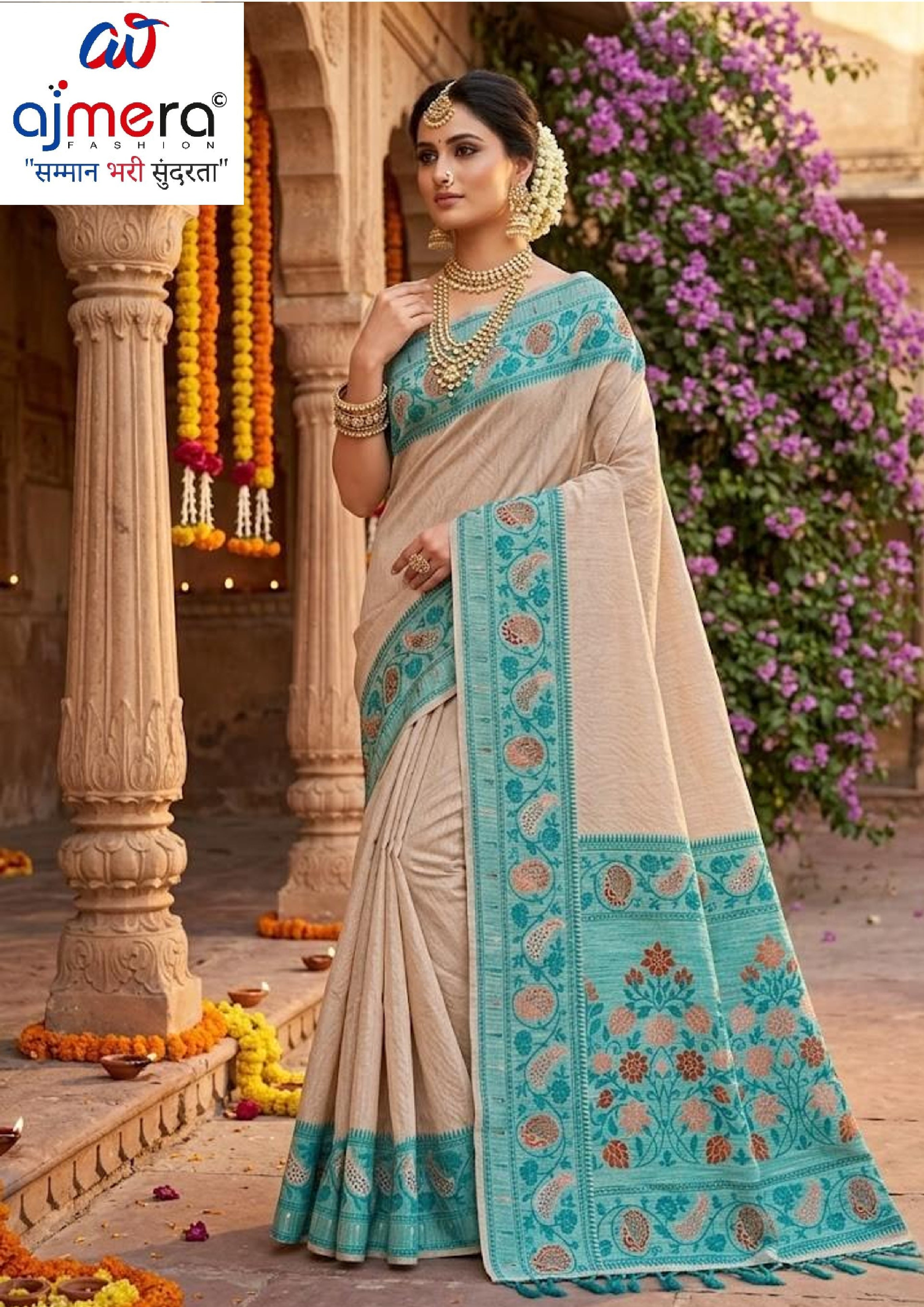 Luxury Jacquard Silk Saree with Blouse Piece for Wedding & Party Wear | TUL-AARADHNA COTTON