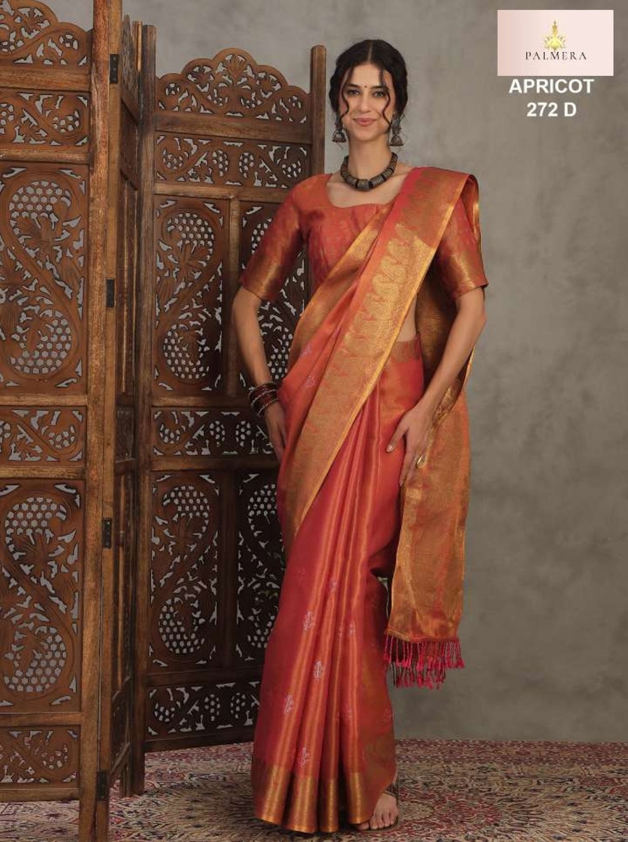 Apricot Linen Saree with Blouse for Premium Ethnic and Designer Wear | ALL-APRICOT-272