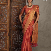 Apricot Linen Saree with Blouse for Premium Ethnic and Designer Wear | ALL-APRICOT-272