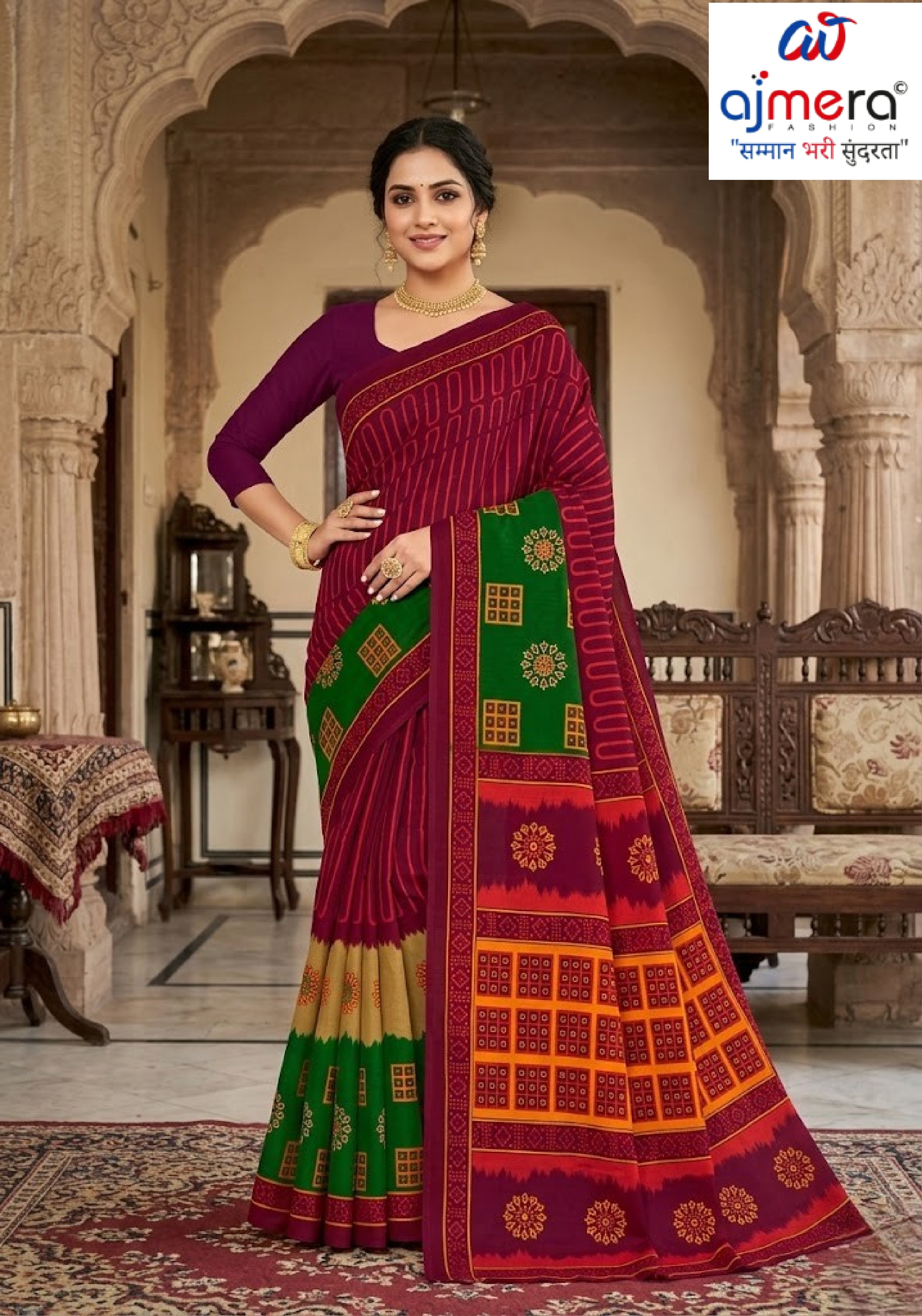 Fancy Cotton Saree with Without Blouse for Premium Ethnic and Traditional Wear | DS-5G
