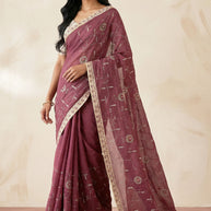 Apricot Khadi Saree with Blouse for Premium Ethnic and Designer Wear | ALL-APRICOT-458