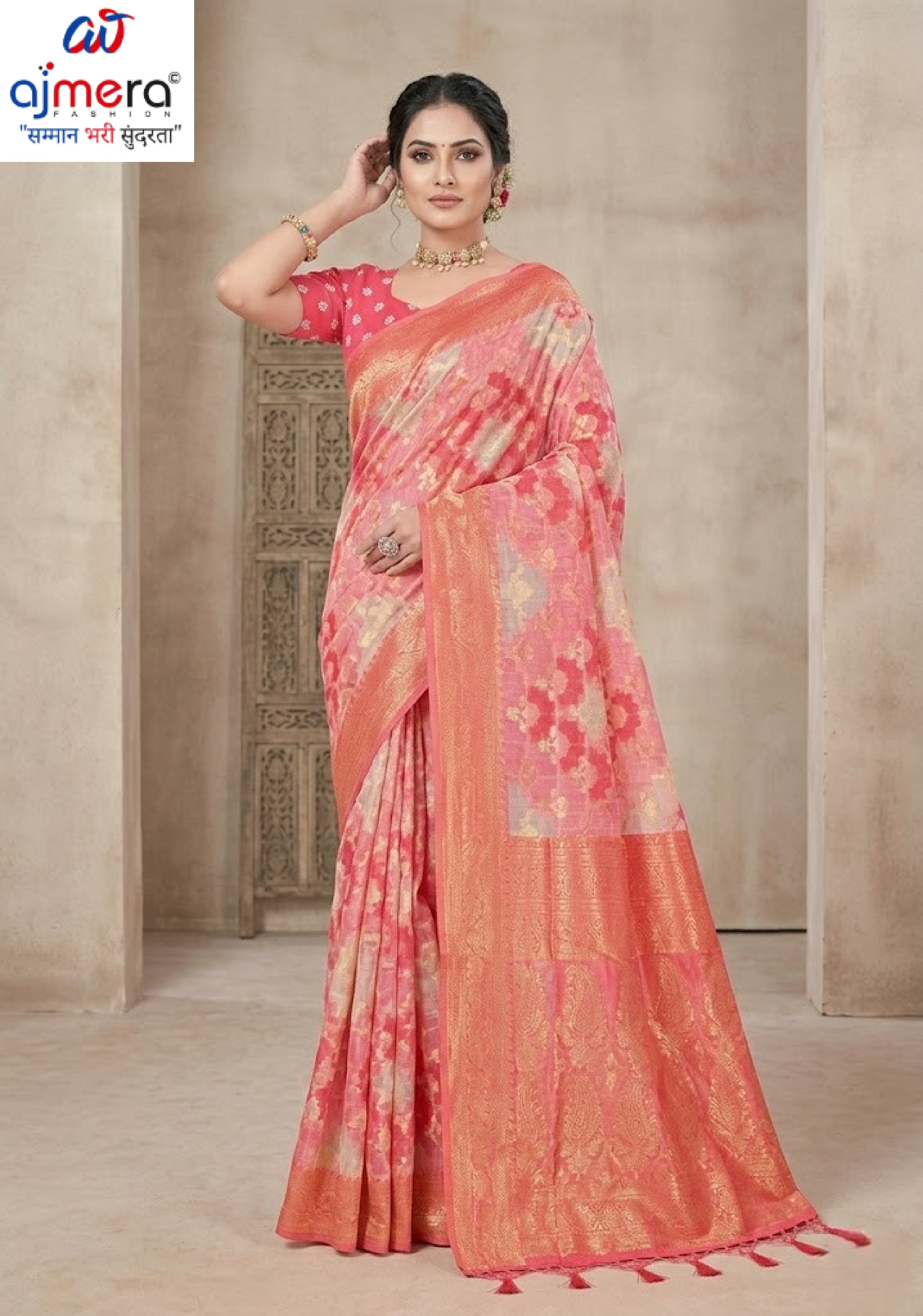Luxury Charm Jacquard Silk Saree Without Blouse | TUL-AMRIT LOVE COTTON