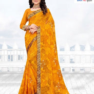 Fashionable Printed Saree with Blouse Piece for Festive Collection  | TTS-MUNMUN
