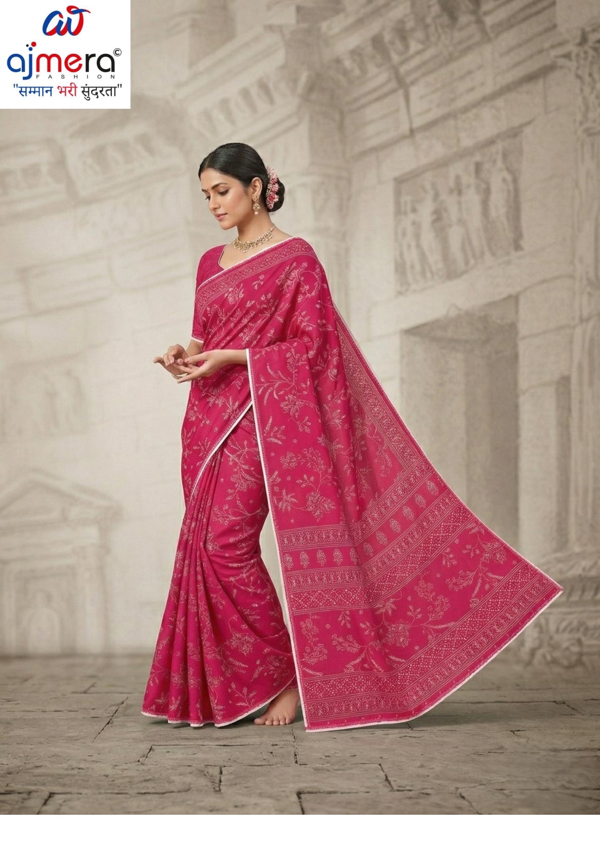 Trendy Printed Saree with Blouse Piece for Women’s Ethnic Wardrobe  | GLC-ANGEL