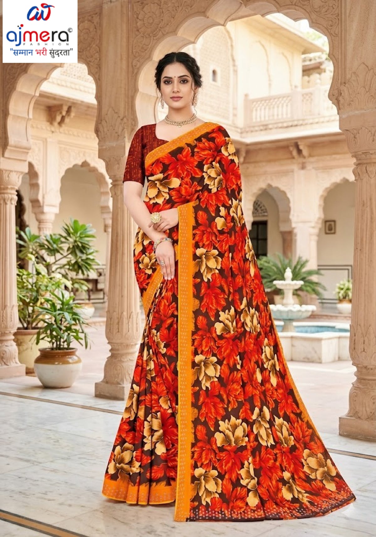 Beautiful Printed Saree with Blouse Piece for Cultural Celebrations | GLC-PALAV