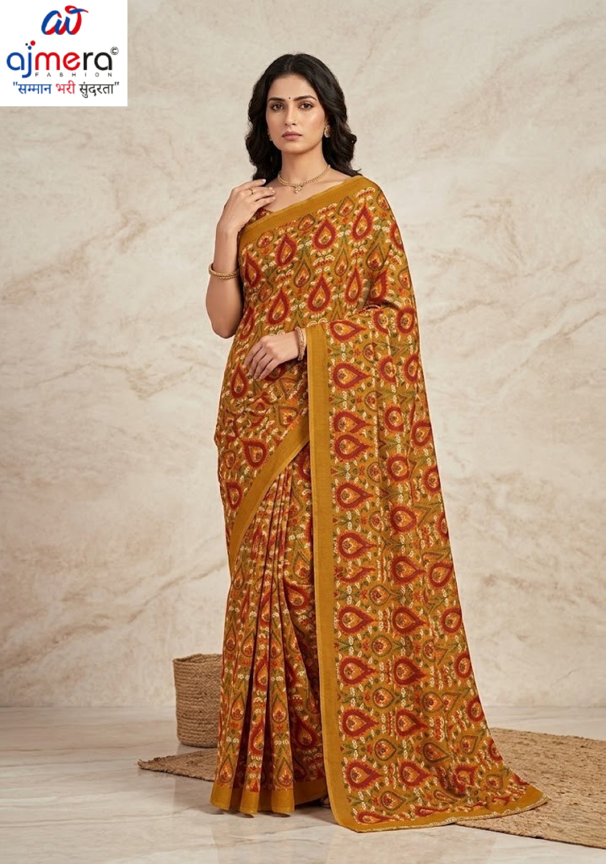 Classic Printed Saree with Blouse Piece for Timeless Traditional Style | SSR-ARPAN