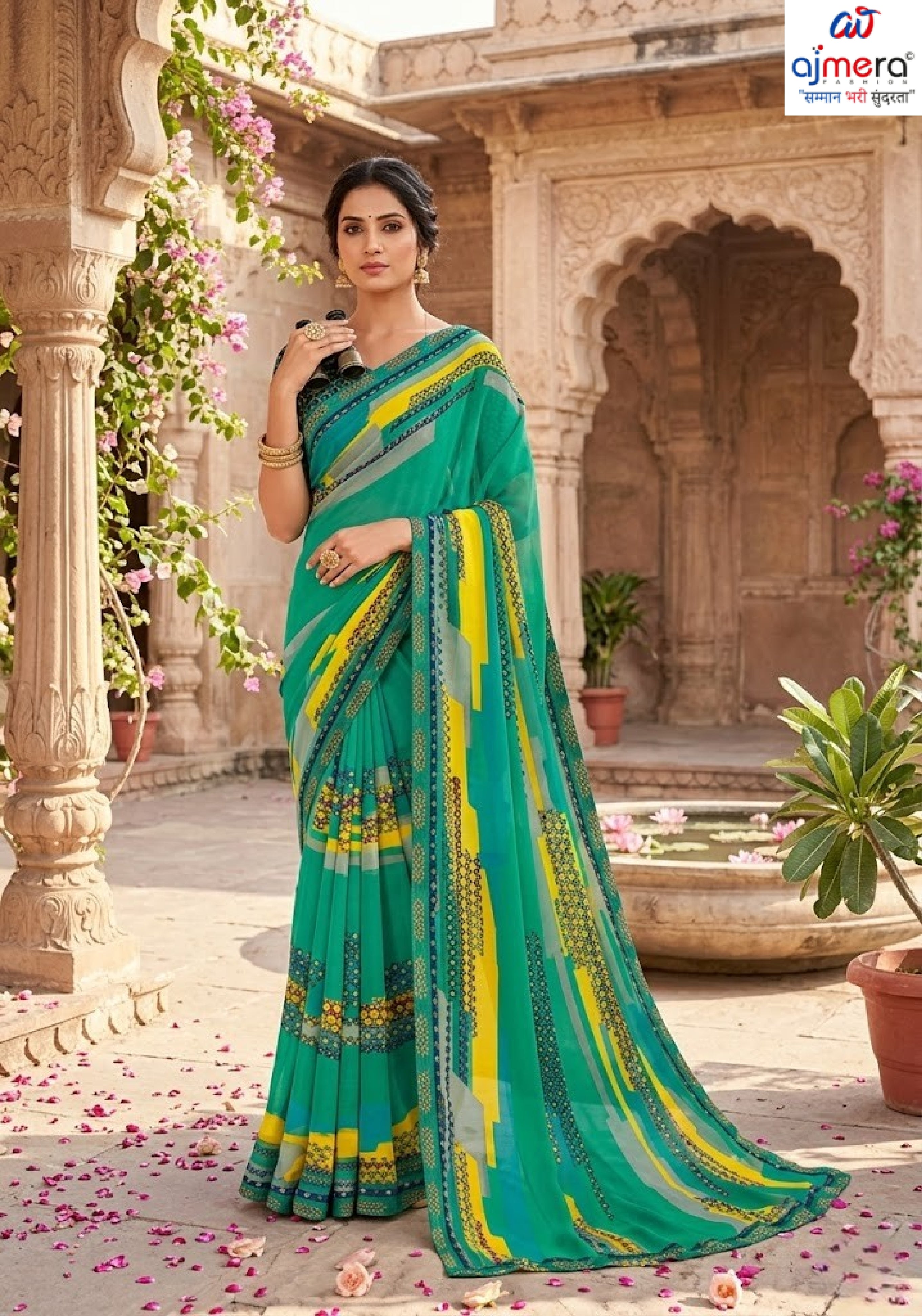 Fashionable Printed Saree with Blouse Piece for Festive Collection  | PRM-GULNASHI VOL-2
