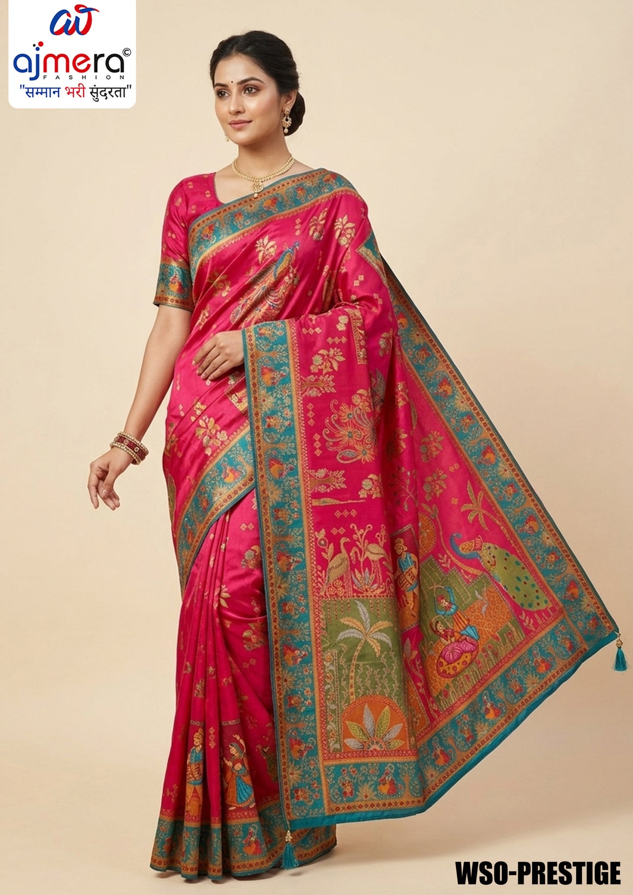 Designer Weave Jacquard Silk Saree With Blouse Piece | WSO-PRESTIGE