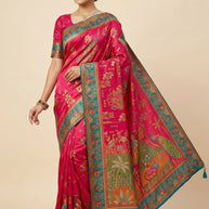 Designer Weave Jacquard Silk Saree With Blouse Piece | WSO-PRESTIGE