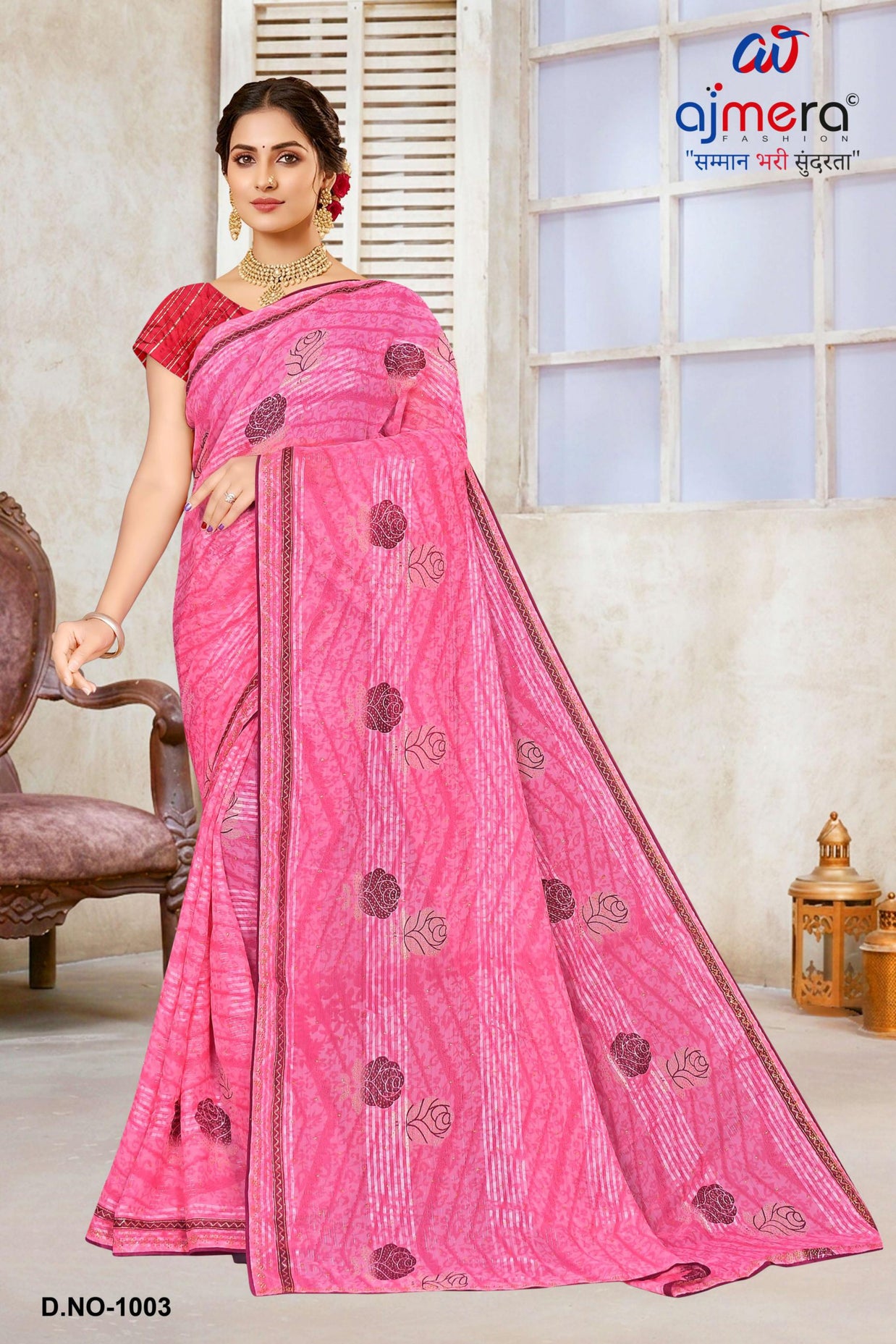 Graceful Printed Saree with Blouse Piece for Modern Ethnic Fashion  | SNR-LIBERTY