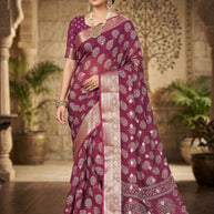 Contemporary Printed Saree with Blouse Piece for Premium Wear | VER-NAZAKAT-42546