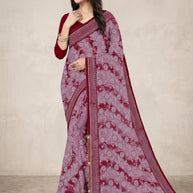 Zomato Print Loose Saree with Blouse for Premium Ethnic and Traditional Wear | CAS-GALAXY