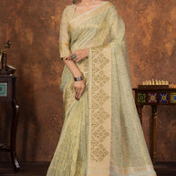Apricot Linen Saree with Blouse for Premium Ethnic and Designer Wear | ALL-APRICOT-190