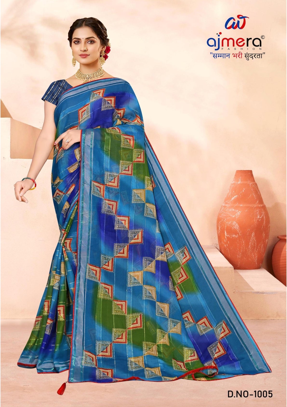 Graceful Printed Saree with Blouse Piece for Modern Ethnic Fashion | SNR-NAVJYOTI