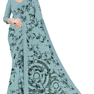 Fashionable Printed Saree with Blouse Piece for Festive Collection | CAS-PURE GEORGEATE