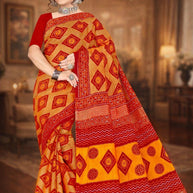 Handloom Cotton Saree with Without Blouse for Premium Ethnic and Traditional Wear | DS-CHIKU BANDHANI