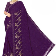 Soft Lycra Matching Saree with Blouse Piece for Premium Ethnic and Traditional Wear | VKM-KACHE DHAGE