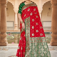 Modern Elegance Jacquard Silk Saree With Blouse Piece | DPM-SPARKLE CHINON