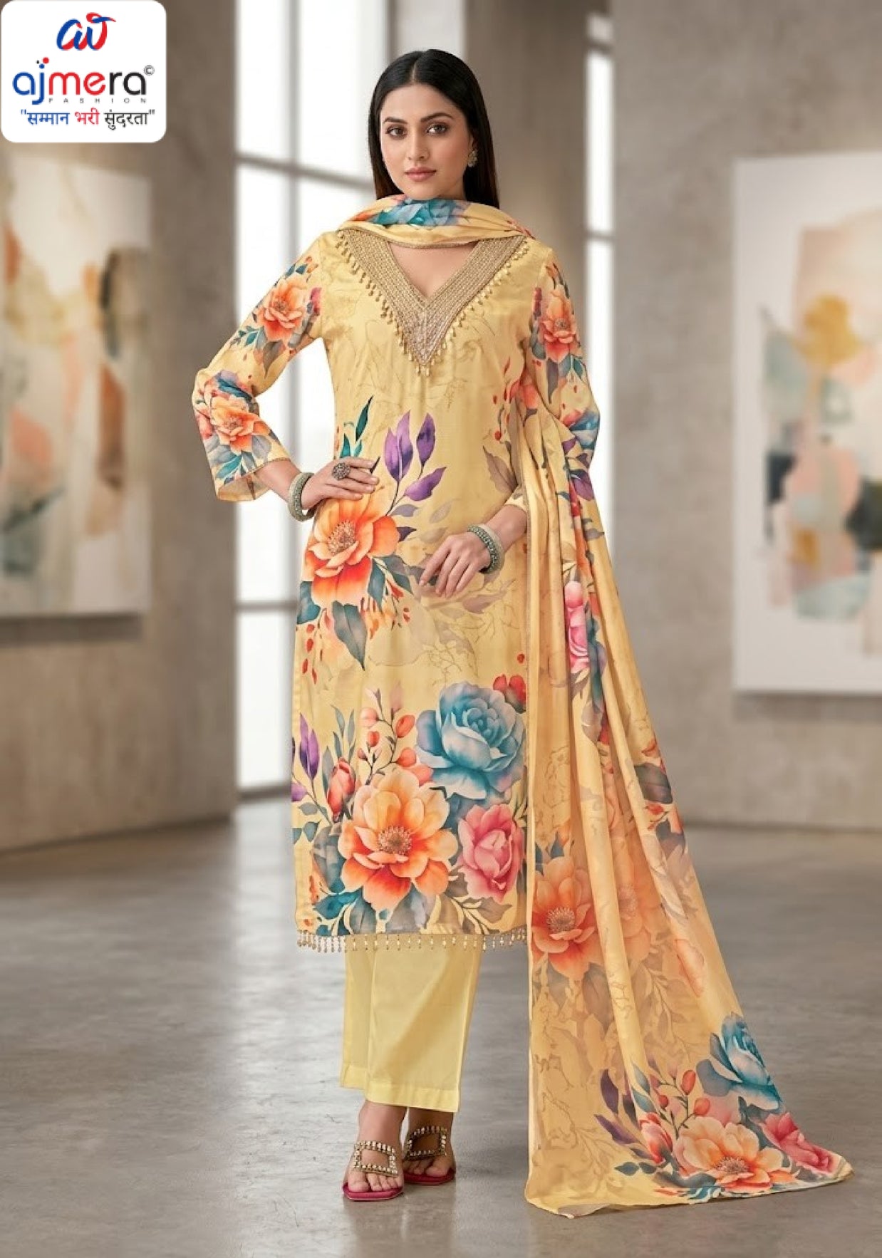Premium Viscose Unstitched Suit Set | VAS-KITTY-3
