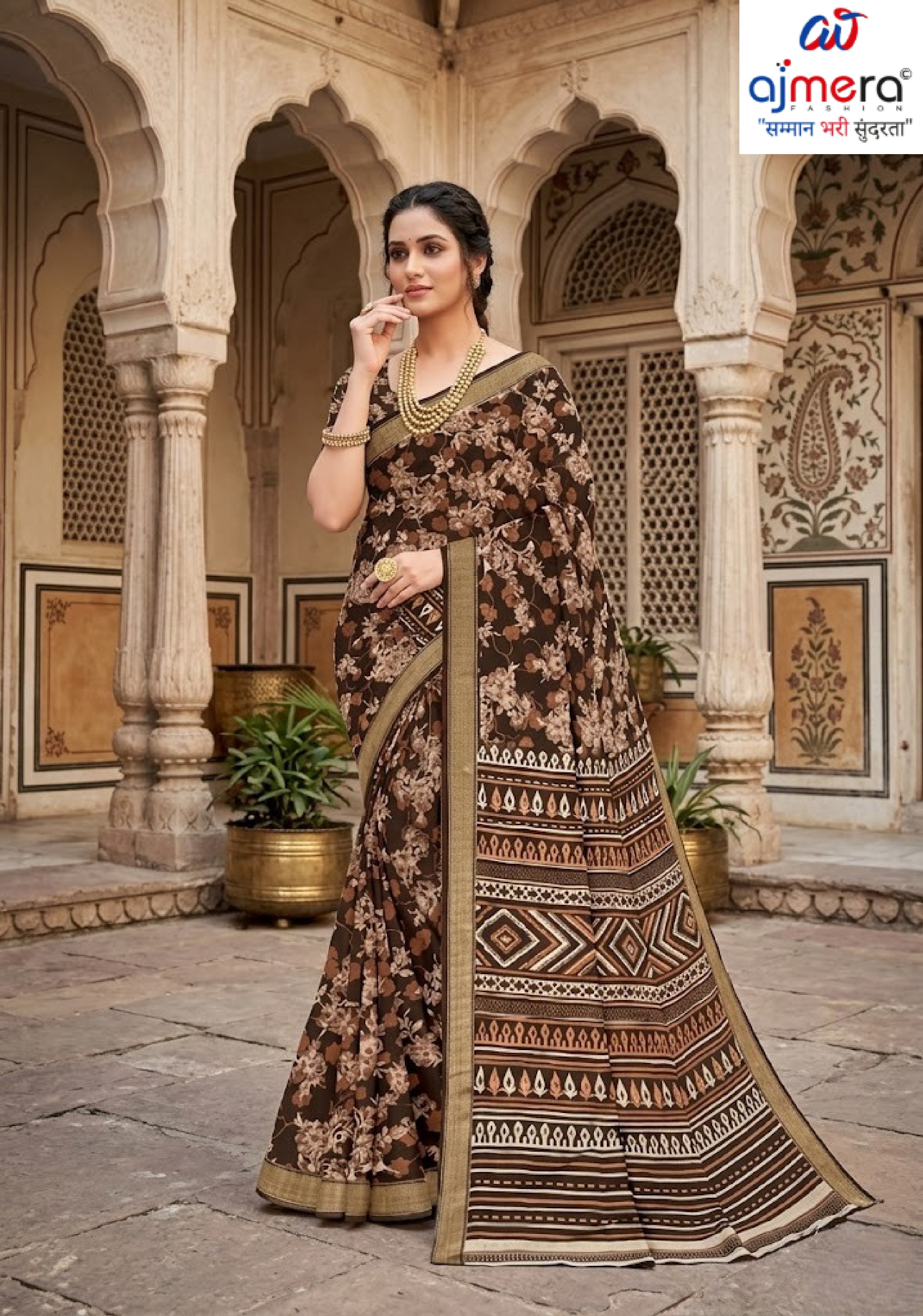 Designer Printed Saree with Blouse Piece for Special Occasions | GLC-ROYAL LADY