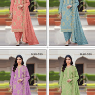 Premium Designer Unstitched Suit Set | YF-LALLANTOP-6