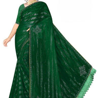 Rimzim Designer Dyed Matching Saree with Blouse Piece for Premium Ethnic and Traditional Wear | TIK-MOTU PATLU