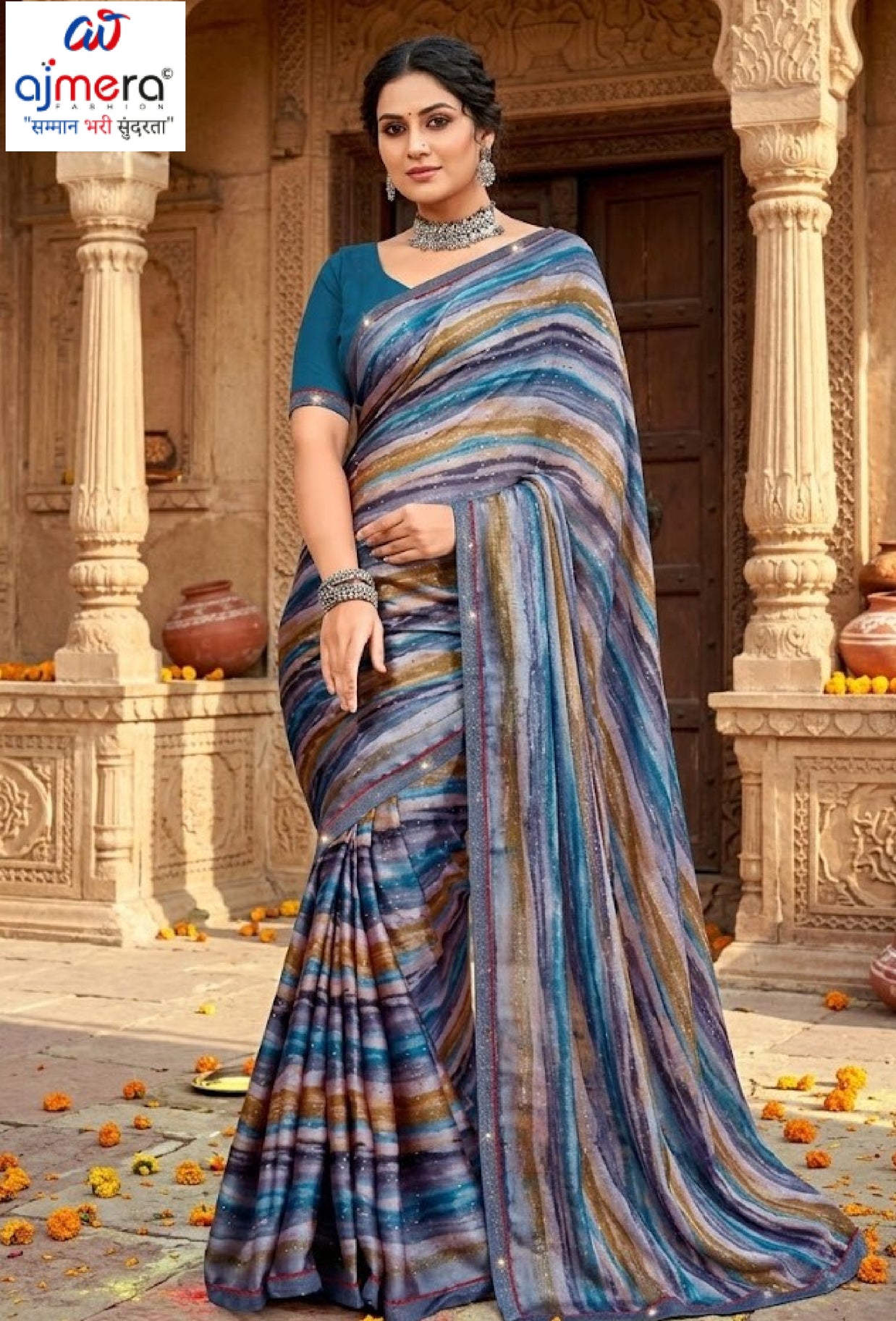 Graceful Printed Saree with Blouse Piece for Modern Ethnic Fashion | PRM-NEW FASHION