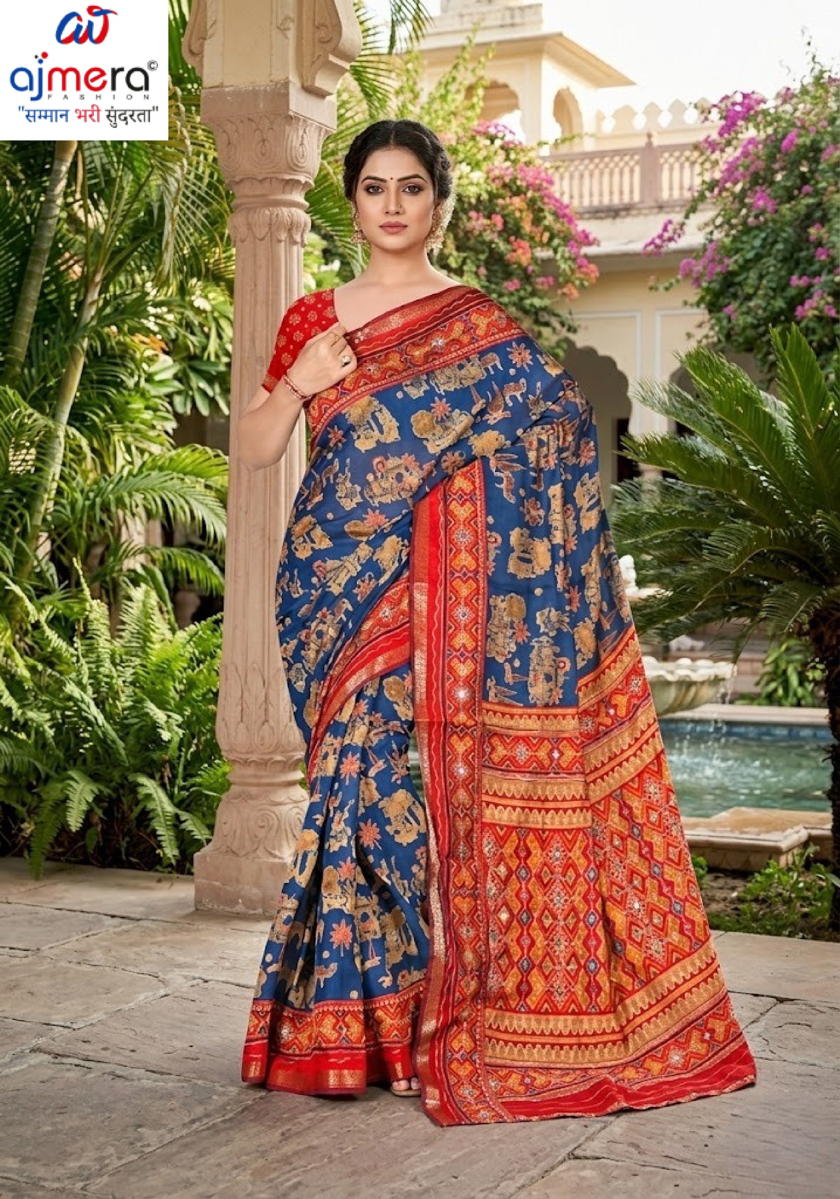 Designer Printed Saree with Blouse Piece for Special Occasions | VER-SHANTI-47833