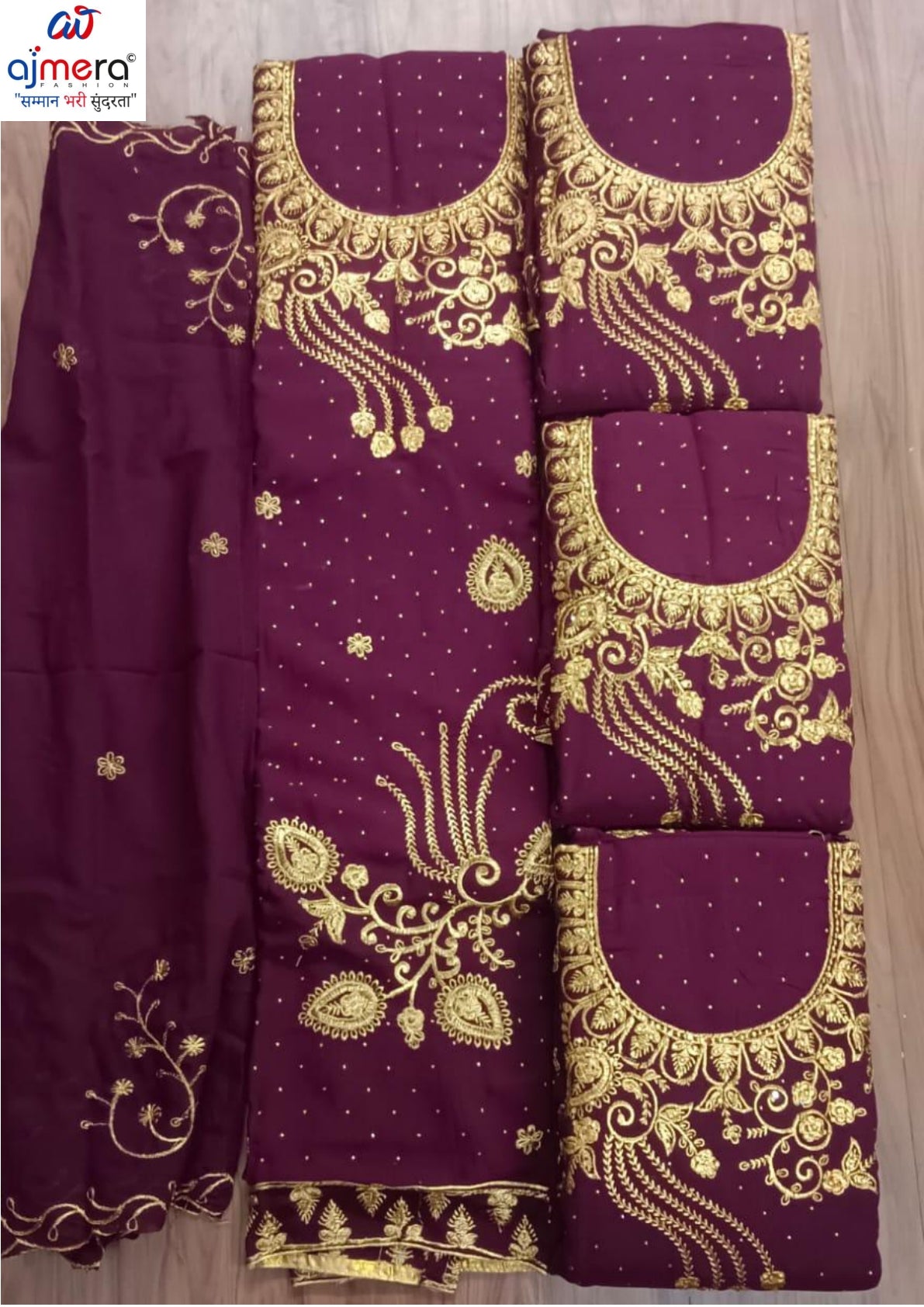 Premium Georgette Work Unstitched Suit Set | DAF-GEORGETTE WORK