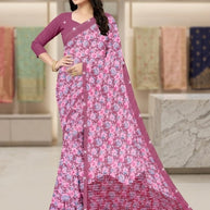 Beautiful Printed Saree with Blouse Piece for Cultural Celebrations | CAS-SILK GEORGEATE