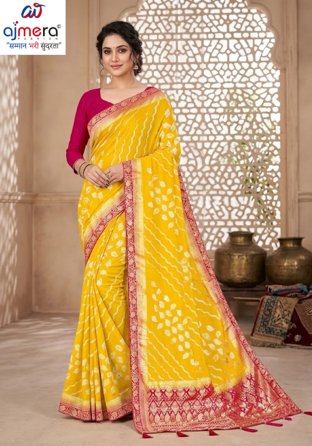 Premium Jacquard Silk Saree with Matching Blouse Piece for Ethnic Celebrations | DNA-DREAM LIGHT