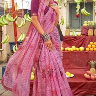 Designer Printed Saree with Blouse Piece for Special Occasions | PRM-PARI