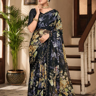 Premium Printed Saree with Matching Blouse Piece for Ethnic Elegance  | RDD-TANUJA
