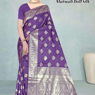 Premium Elegance Jacquard Silk Saree With Blouse Piece | TUL-MATWALI DOLL SILK