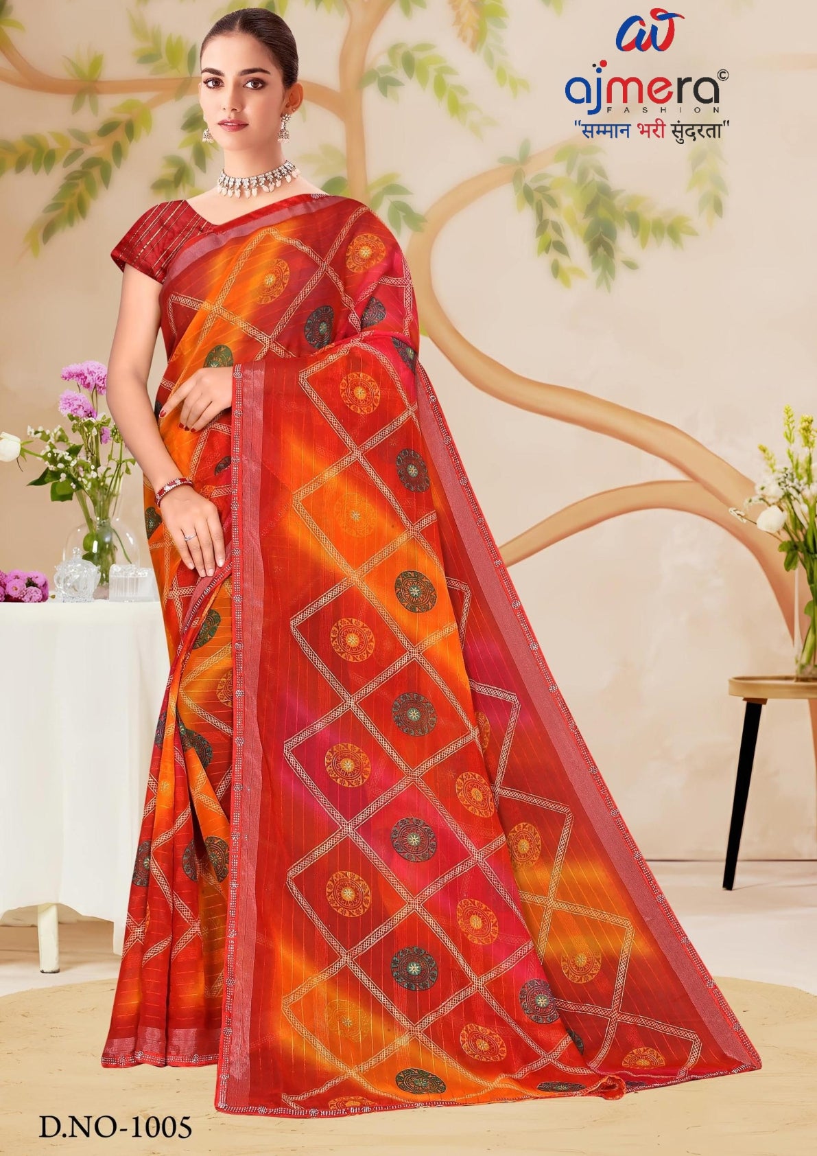 Elegant Printed Saree with Designer Blouse Piece for Festive Wear  | SNR-NAMAYA